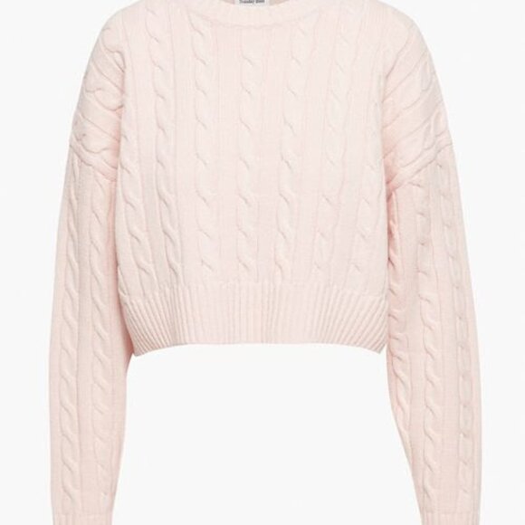 ARITZIA SUNDAY BEST PEGGY CROPPED SWEATER LIGHT PINK - Picture 5 of 5